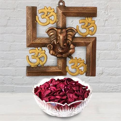 Wonderful Ganesha N Om Wall Hanging with Iris Potpourri