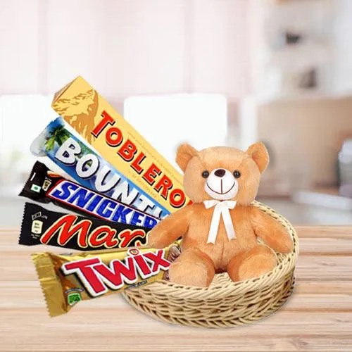 Wonderful Basket of Chocolates with Teddy