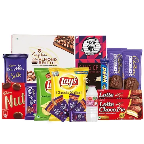 Premium Chocolates with Chips N Drinks Cone Hamper