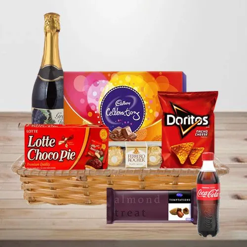 Stunning Gourmet Indulgence Gift Basket with Fruit Wine