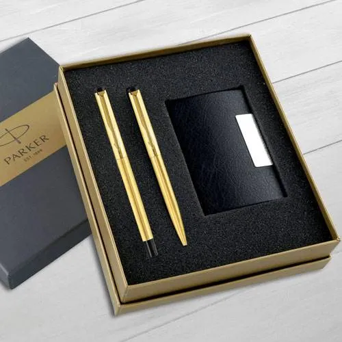 Fabulous Parker Roller n Ball Pen with Card Holder