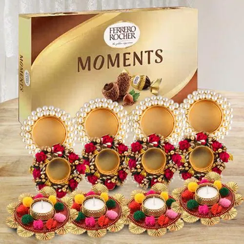 Wonderful Diya Set with Ferrero Rocher