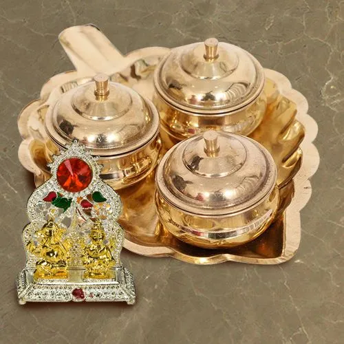 Remarkable Paan Shaped Thali with Dibbis N Ganesh Laxmi Mandap