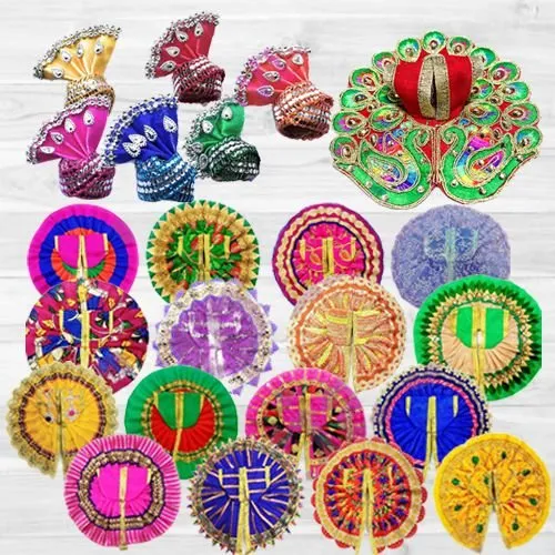 Remarkable 6 Pcs Ladoo Gopal Dress Set with 6 Pcs Pagdi