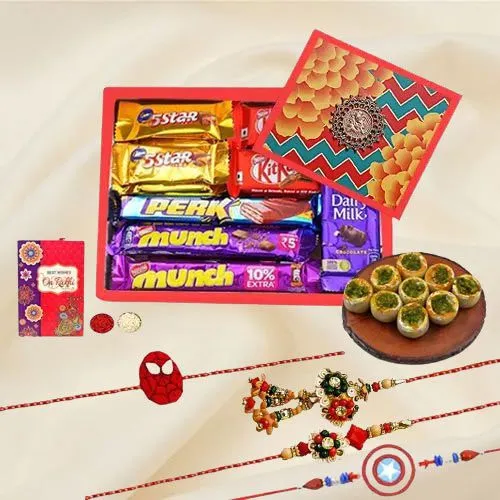 Delicious Chocolates N Family Rakhi Box