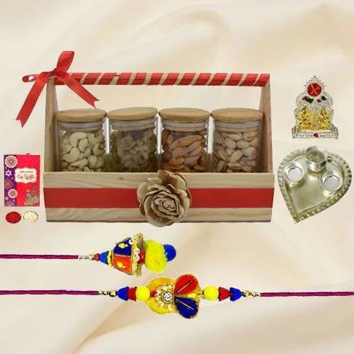 Couple Rakhi N Dry Fruits Fun