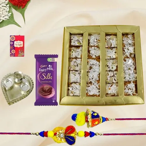 Couple Rakhi with Sweets Galore