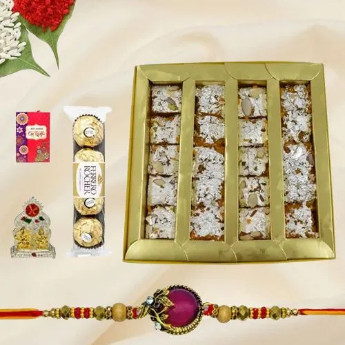 Fancy Rakhi with Sweets Surprise