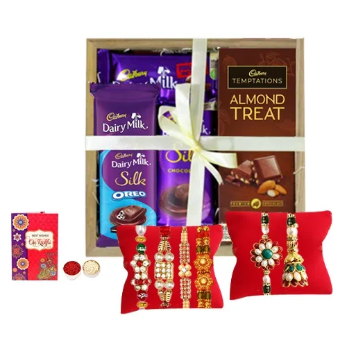 Bhai Bhabhi Rakhi n Luscious Chocolate Baskets