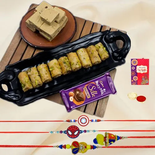 Eternal Bliss Roll Baklawa n Choco Kaju Treat for Family Rakhi