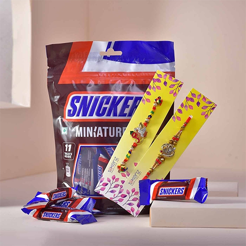 Magnificent Rakhi n Snickers Miniatures Combo