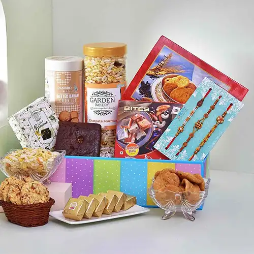 Set of 3 Rakhi n Treats Hamper