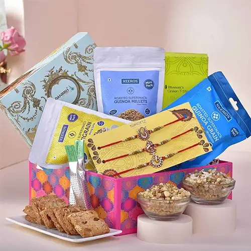 Fabulous Tea Time Triple Rakhi Hamper