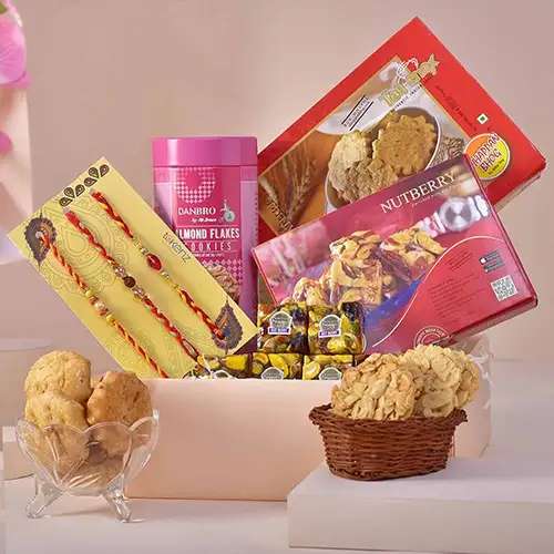 Impressive Triple Rakhi Gourmet Hamper