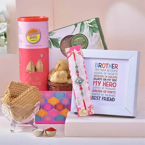 Elegant Brother Frame Rakhi Hamper