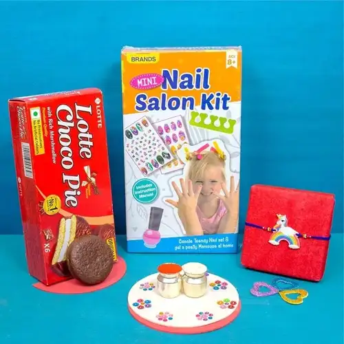 Smashing Nail Saloon  N  Unicorn Rakhi Hamper