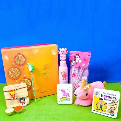 Exclusive Kids Rakhi with Pencil n Soft Toy Set