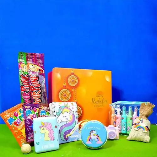 Classy Kids Rakhi with Diary n Assorted Kits Hamper
