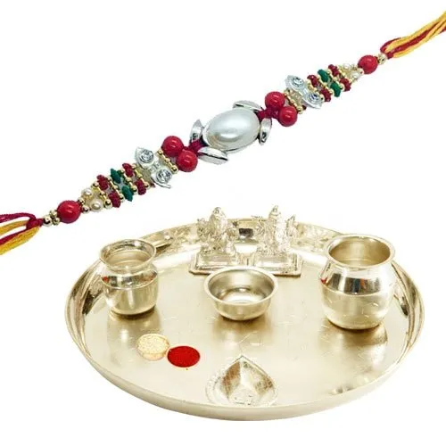 Amazing Silver Plated Pooja Thali on Raksha Bandhan