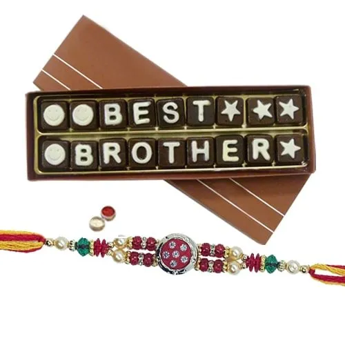 Best Brother Chocolate Pack with Rakhi and Roli Tilak Chawal