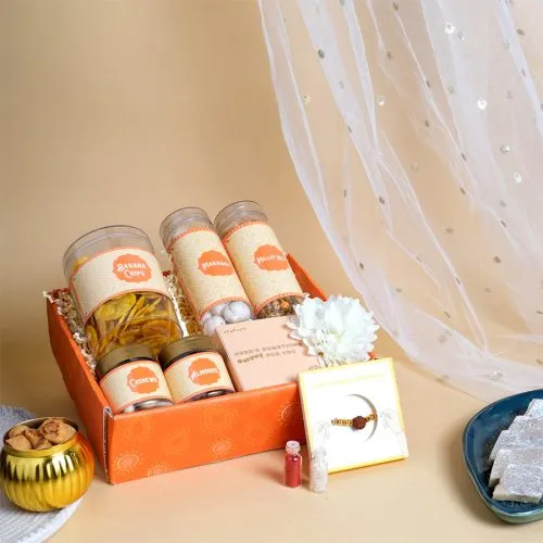 Rudraksha Rakhi  N  Festive Nibbles Hamper