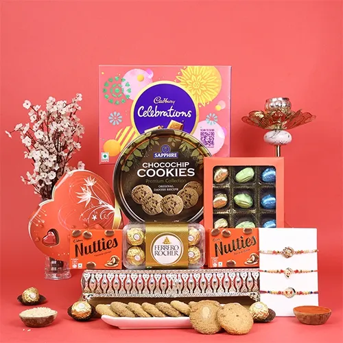 Triple Ganesha Rakhi & Gourmet Indulgence