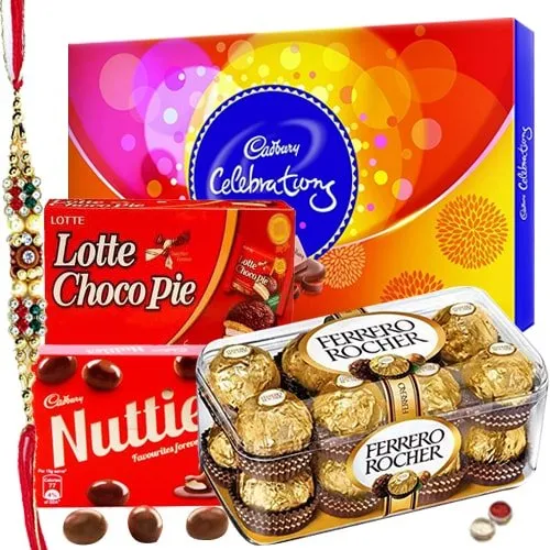 Rakhi Gifts - Chocolate Hamper N Rakhi