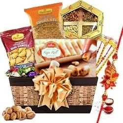 Smashing Rakhi Treat Basket of Love and Happiness