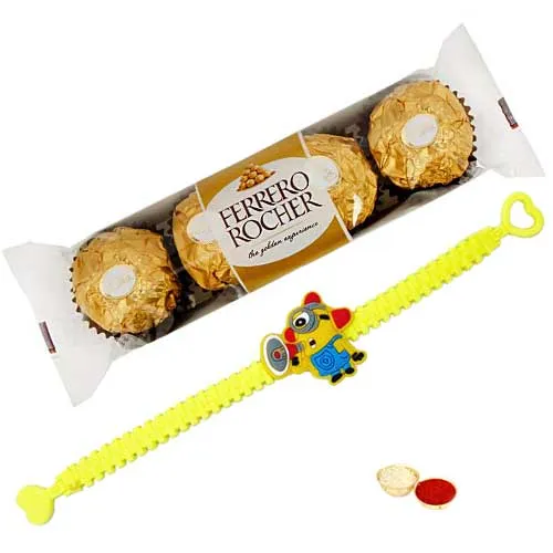 Fabulous Minion Rakhi with Ferrero Rocher Chocolates