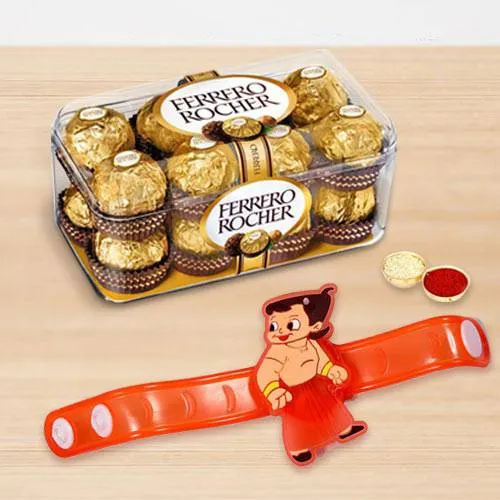 Wonderful Chota Bheem Rakhi with Ferrero Rocher