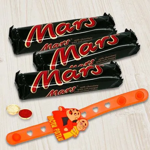 Wonderful Motu Patlu Rakhi with Imported Mars Chocolate Bar