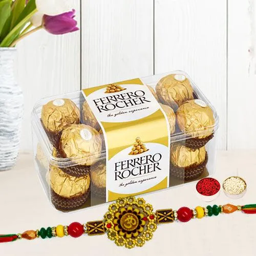 Yummy Ferrero Rocher with Om Rakhi	