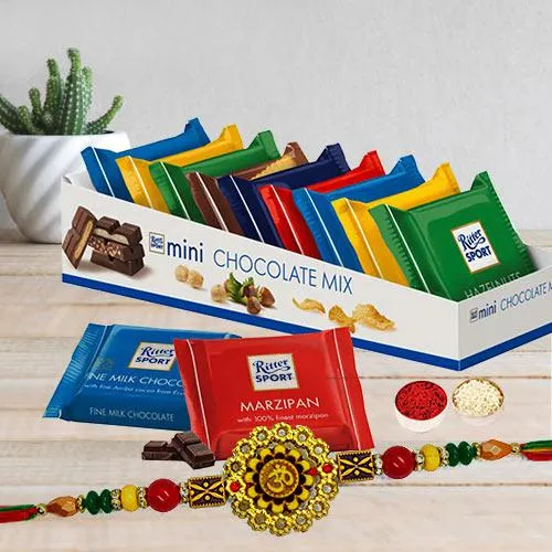 Yummy Ritter Sport Chocolate Mix with Om Rakhi