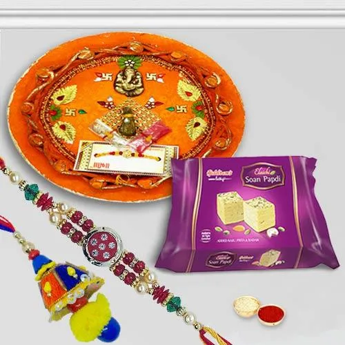 Bhaiya Bhabhi Rakhi with Haldirams Soan Papdi N Thali