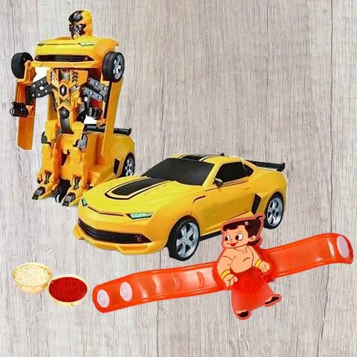 Transformer Car from Mitashi with Chota Bheem Rakhi