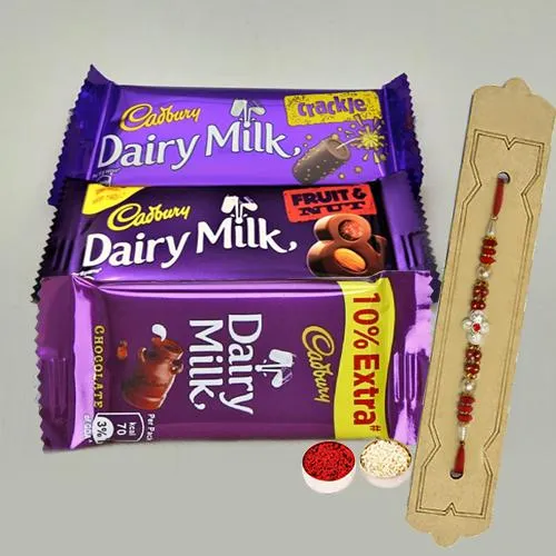 Assorted Cadbury Chocolate Pack with Rakhi