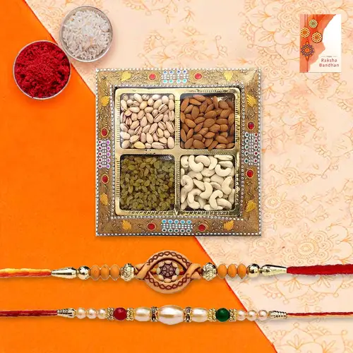 Auspicious Twin Rakhi with Dry Fruits