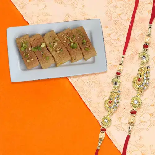 Stunning Rakhi n Milk Cake Combo