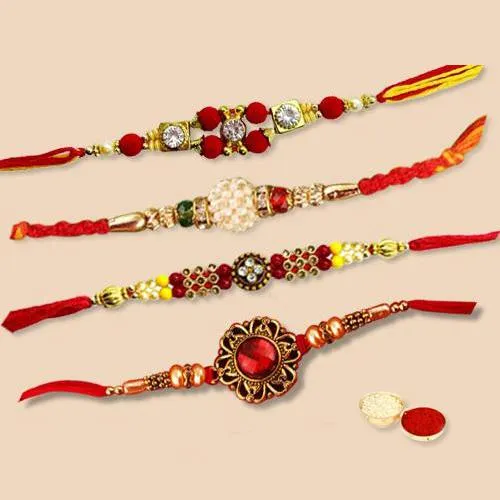 Designer Rakhi Set 4 Pcs