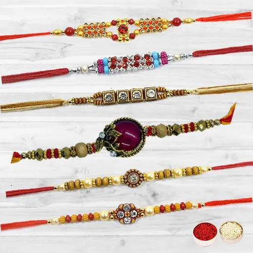 Traditional Set of 6 Rakhis