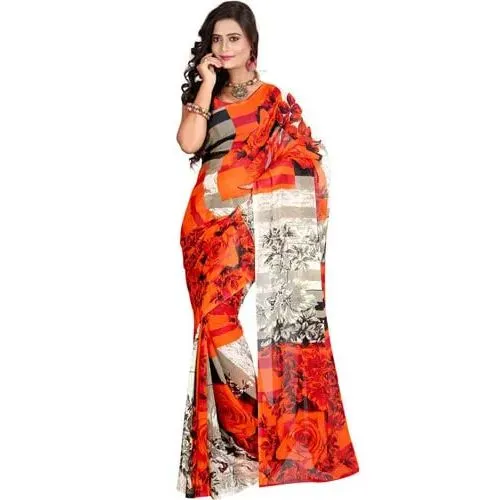 Peachy Fairness Faux Georgette Saree