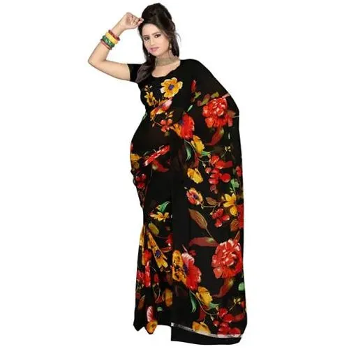 Beautiful Faux Gorgette Printed Saree