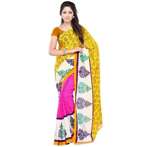 Comely Beaut Faux Georgette Saree