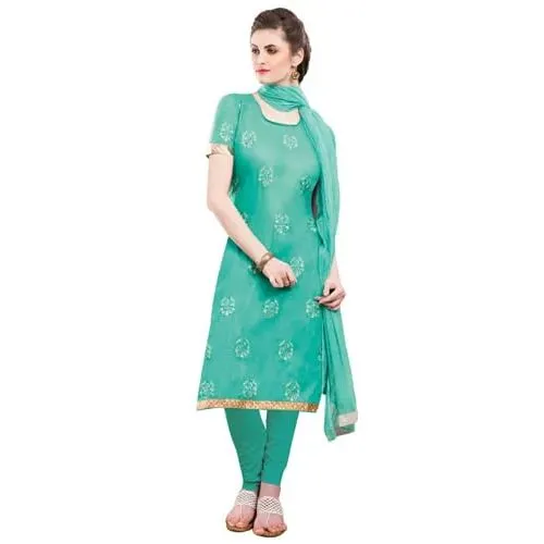 Astonishing Green Coloured Embroidered Salwar Kameez