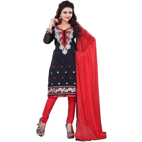 Outstanding Printed Black Cotton Women Salwar