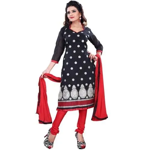 Glamorous Black Printed Cotton Fashionable Salwar