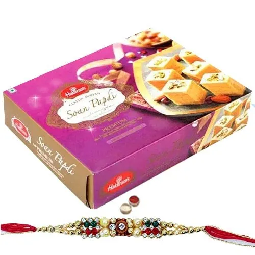 Soan Papdi from <font color=#FF0000>Haldiram</font> with 1 Free Rakhi,