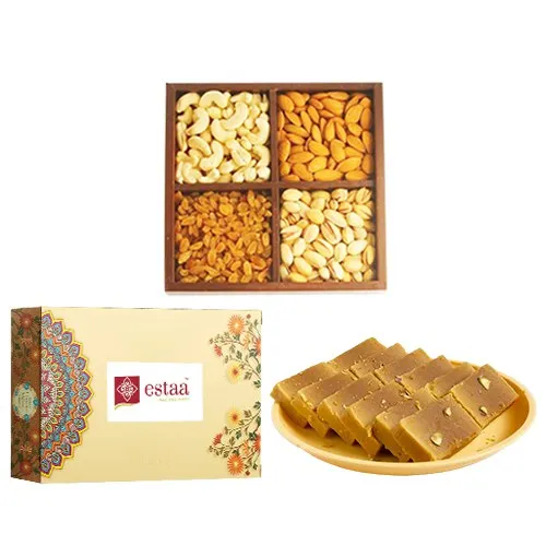 Heavenly Mysore Pak from Estaa Sweets with Mixed Dry Fruits