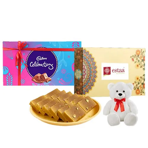 Magical Mysore Pak from Estaa Sweets with Teddy  N  Cadbury Celebration