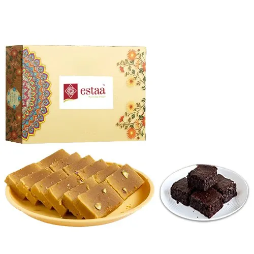 Mouth-Watering Mysore Pak from Estaa Sweets with Brownie	